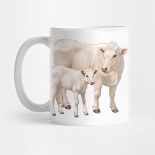 Charolais Cow and Cute Calf Mug